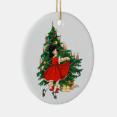 Vintages Tanzen Girl Christmas Tree Keramik Ornament (Rechts)