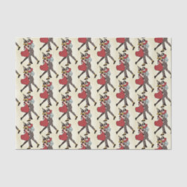 Vintages Tanzen-Harlekin-Seidenpapier Seidenpapier