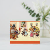 Vintages Tanzen Party Katzen Postkarte (Stehend Vorderseite)