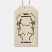 Vintages Tanzen Skeleton Spooky Gothic Halloween Geschenkanhänger (Vorderseite)