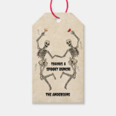 Vintages Tanzen Skeleton Spooky Gothic Halloween Geschenkanhänger (Vorderseite)