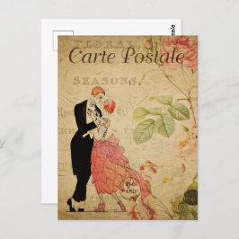 Vintages Tanzpaar der 20er Jahre Postkarte