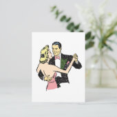 Vintages Tanzpaar Postkarte (Stehend Vorderseite)