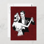 Vintages Tanzpaar Postkarte (Vorne/Hinten)