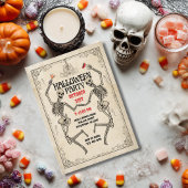 Vintages Tanzskelett Elegantes Gotisches Halloween Einladung