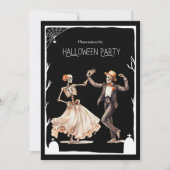 Vintages Tanzskelett Erwachsene Halloween-Party Einladung (Vorderseite)