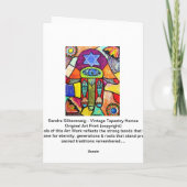 Vintages Tapastry Hamsa Karte (Rückseite)