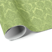 Vintages Tapeten-Muster-Grün Geschenkpapier (Rolleneckpunkt)