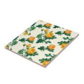 Vintages Tapetenmuster, gelbe Rosen Fliese (Seite)