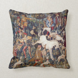Vintages Tapisserie-Druck-Jagdunicorn-Kissen Kissen