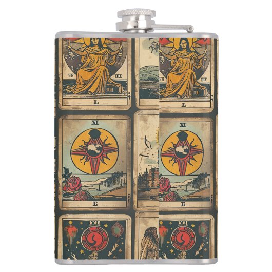 Vintages Tarot Flachmann (Rückseite)