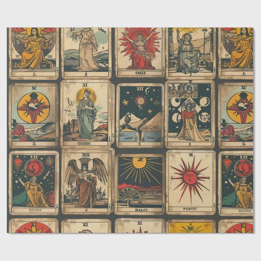 Vintages Tarot Geschenkpapier (Flach)