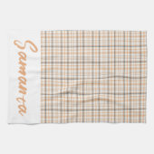 Vintages Tartan-Muster, weiß, grau Geschirrtuch (Horizontal)