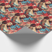 Vintages Tattoo-Button Geschenkpapier (Ecke)