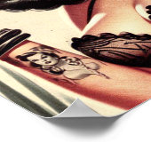 Vintages Tattoo-Button Poster (Ecke)