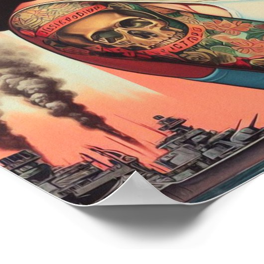 Vintages Tattoo-Button Poster (Ecke)