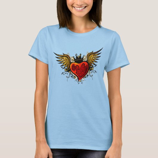 Vintages Tattoo Winged Heart Shirt (Vorderseite)