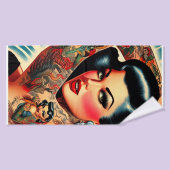 Vintages tattooides Button Badehandtuch (Badehandtuch)