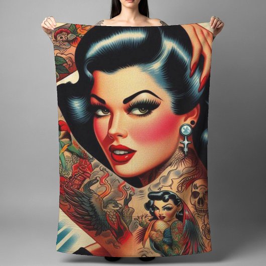 Vintages tattooides Button Badehandtuch