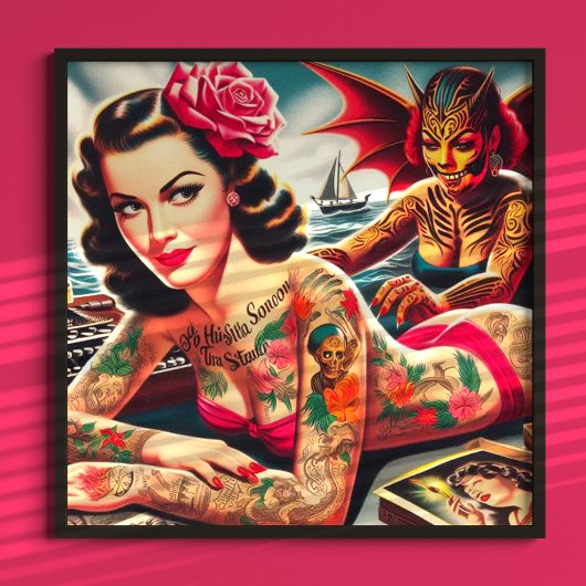 Vintages tattooides Button Poster
