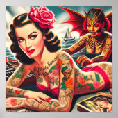 Vintages tattooides Button Poster (Vorne)