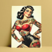 Vintages tattooides Button Postkarte
