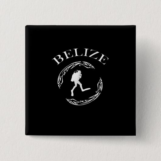 Vintages Tauchen Belize Scuba Ocean Kostümgeschenk Button (Vorderseite)