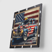 Vintages Taxi Quadratische Wanduhr (Winkel)