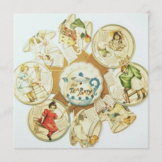 Vintages Tea-Party für Kinder Einladung