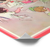 Vintages Tea-Party für Mädchen (Kopie) Poster (Ecke)