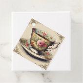 Vintages TeaCup Blumenkohl Brautparty Party Geschenkanhänger (Beispiel)