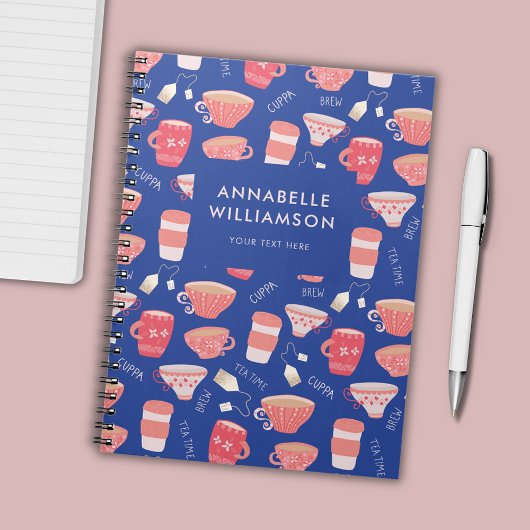 Vintages Teacup Peach-Muster Notizblock