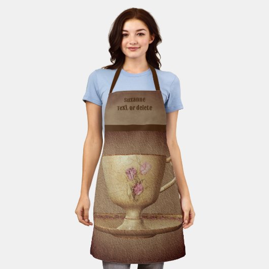 Vintages Teacup und Saucer Personalisiert Schürze (Getragen)