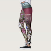 Vintages Teapot Floral mit NAME Leggings (Links)