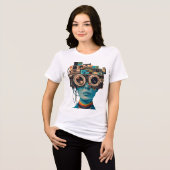 Vintages technisches Design Tri-Blend Shirt (Vorderseite voll)