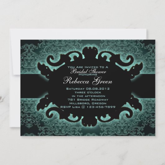 Vintages Tee-Party aus Walddamast Einladung (Rückseite)