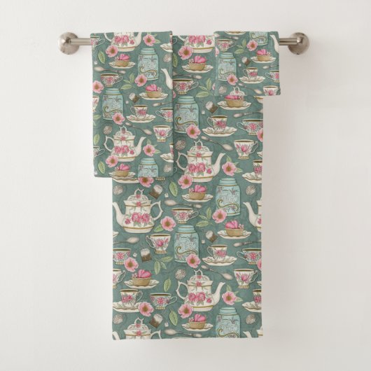 Vintages Tee-Party Badhandtuch Set (Insitu)