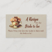 Vintages Tee-Party Brautparty Rezept Begleitkarte (Vorderseite)