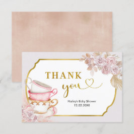 Vintages Tee-Party Dankeschön-Karte Dankeskarte