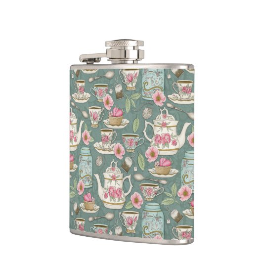 Vintages Tee-Party Flachmann (Links)