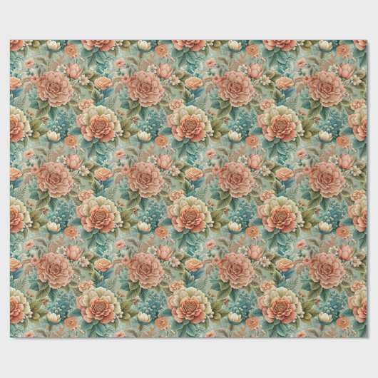 Vintages Tee-Party Geschenkpapier (Flach)