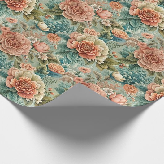 Vintages Tee-Party Geschenkpapier (Ecke)