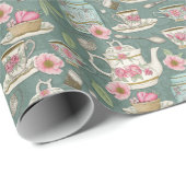 Vintages Tee-Party Geschenkpapier (Rolleneckpunkt)