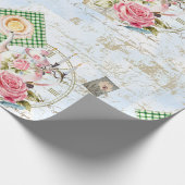 Vintages Tee-Party Geschenkpapier (Ecke)