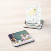 Vintages Tee-Party Getränkeuntersetzer (Rechte Seite)