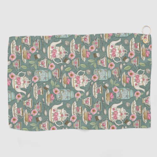 Vintages Tee-Party Golfhandtuch (Horizontal)