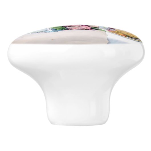 Vintages Tee-Party Keramikknauf (Seitenansicht)