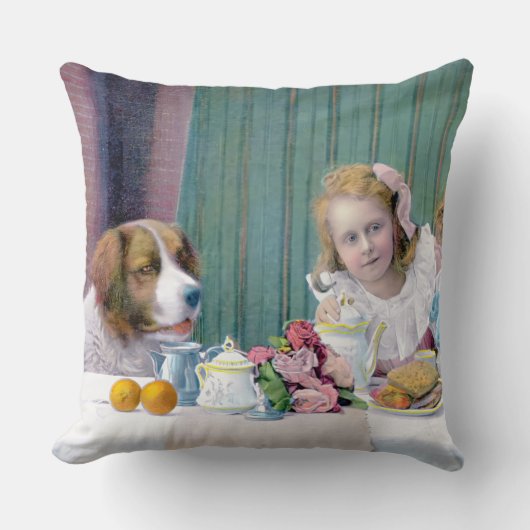 Vintages Tee-Party Kissen (Vorderseite)