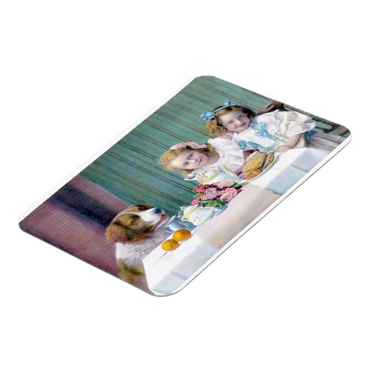 Vintages Tee-Party Magnet (Linke Seite)