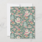 Vintages Tee-Party Mitteilungskarte (Rückseite)